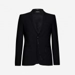 The Kooples Chain-trim slim-fit wool-blend blazer
