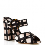 Tabitha Simmons Women's Minna Embellished Velvet High Block Heel Slide Sandals