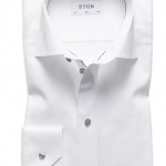 Eton Slim Fit Contrast Gray Button Twill Dress Shirt