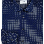 Eton Contemporary Fit Diamond Micro Print Poplin Dress Shirt