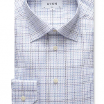 Eton Twill Pattern Slim Fit Dress Shirt