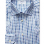 Eton Fan & Flower Pattern Slim Fit Dress Shirt
