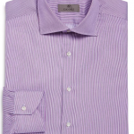 Canali Cotton Fine Line Stripe Regular Fit Dress Shirt