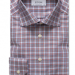 Eton Contemporary Fit Plaid Cotton TENCEL™ Dress Shirt