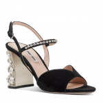 Miu Miu Women's Crystal-Embellished Block Heel Sandals
