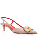 Valentino Garavani Women's V Logo Slingback Kitten Heel Pumps