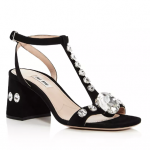 Miu Miu Women's Crystal-Embellished Block Heel Sandals