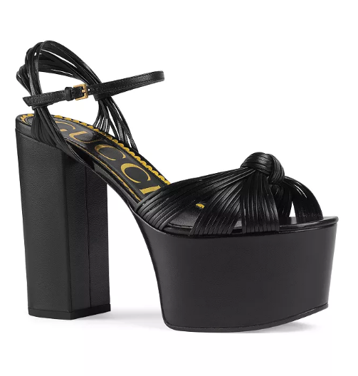 Gucci Black Patent Leather Claudie Platform Sandals Size 35.5 Gucci | TLC