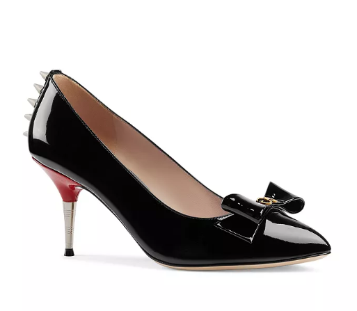 gucci leather pump with bow