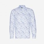 CORNELIANI Abstract-print slim-fit linen shirt