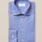 Eton Blue Bengal striped twill shirt