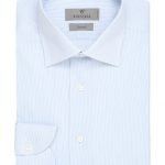 CANALI LIGHT BLUE PINSTRIPE DRESS SHIRT IN COTTON BLEND