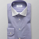 Eton Navy Micro Print Stretch Shirt