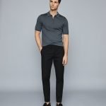 REISS BLACK COLOR SLIM FIT CHINOS TROUSER