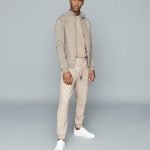 REISS JERSEY TRACKSUIT JOGGERS OATMEAL