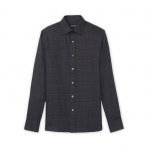 TOM FORD DARK GREY OPTICAL CHECK SLIM FIT SHIRT
