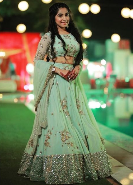 Rama Green Color Wedding Lehenga Choli in Chinon with Foil Print and  Embroidery in 2024 | Wedding lehenga, Lehenga collection, Bridal lehenga  choli