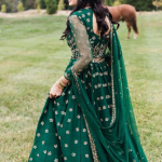 Green color wedding lehenga