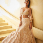 Nude pink color lehenga