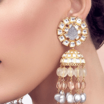 Kundan Polki Floral Jhumkas
