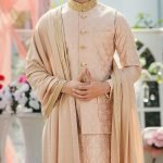 Beige color sherwani