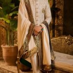 Golden color sherwani