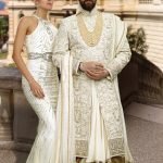 Orange color wedding sherwani..Beautifully hand embroidered