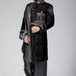 Indo western sherwani with straight pants