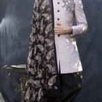 Light Peach indowestern with abstract embroidery