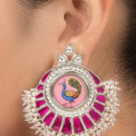 Hand Painted Jadau Stud Earrings