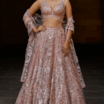Rose Gold Embroidered Lehenga Set