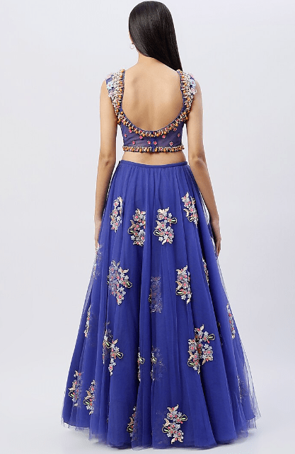 Purple Tulle Lehenga Set - Image 2