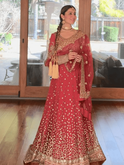 Red colour bridal lehenga - Image 2