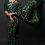 Bottle Green Kashmiri Tilla Saree