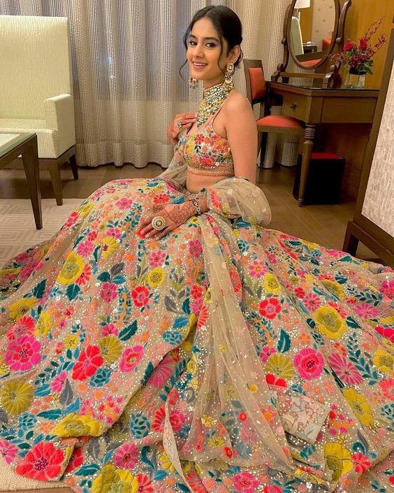 Multi color lehenga for wedding