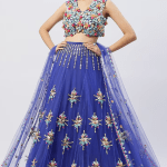 Purple Bead Embroidered Lehenga Set
