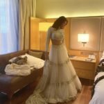 White colour lehenga with mirror work