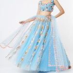 Powder Blue Embroidered Lehenga Set