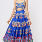 Electric Blue Embroidered Lehenga Set