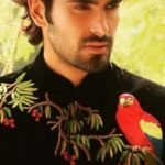 Black jacket with a bird Embroidery