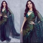 Tammanna Bhatia in a green pearl sari