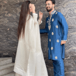 Turquoise kurta front and back