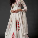 Ivory Embroidered Anarkali Set