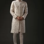 Ivory Matka Silk Sherwani