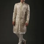 Ivory Matka Silk Sherwani