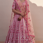 Blush Pink Raw Silk Embroidered Lehenga Set