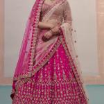 Rani Pink Raw Silk Embroidered Lehenga Set