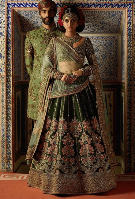45+ Jaw Dropping Green Coloured Lehengas We Spotted For Your Intimate  Wedding! | WeddingBazaar
