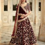 Sabyasachi Inspired Dark Burgundy Bridal Lehenga