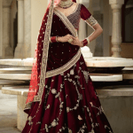 Sabyasachi Inspired Dark Burgundy Wedding Lehenga Set